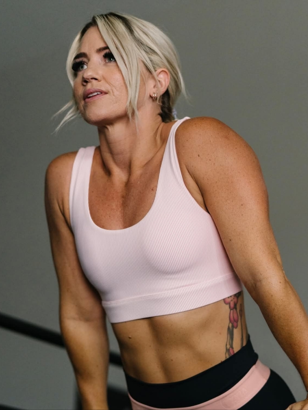 ZYIA Peach Pinstripe Bra Size 2XL NWT